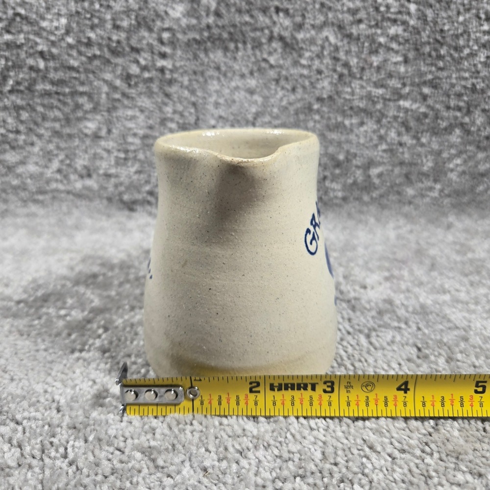 Blue Heart Grandmas Stoneware Creamer Beige Vintage 1994 Small Pitcher - Picture 6 of 7